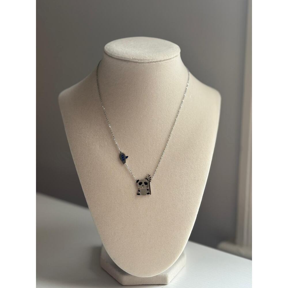 Cute Panda Necklace Stainless Steel Animal Pendant Dainty Gift Jewelry - Picture 5 of 7